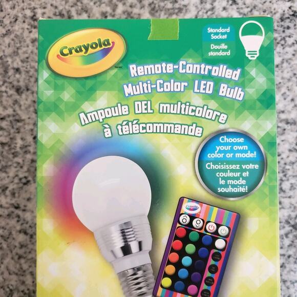 Crayola Remote Controlled Multi-Color LED Bulb. New. Open Box - Picture 5 of 6
